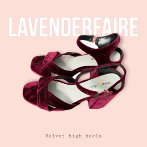 Velvet high heels, size 9.5